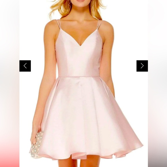 Alyce Paris - 3764 V Neckline Mikado Fit and Flare Cocktail Dress Size 6 - Picture 2 of 8